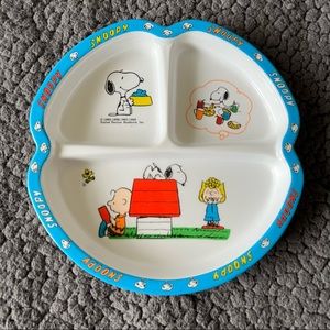 Vintage Peanuts Compartment Plate Very Good Peco Taiwan